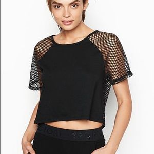 Victoria’s Secret Black Mesh Crop Top